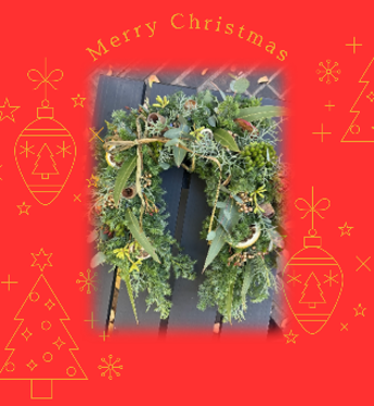 馬蹄形クリスマススワッグ