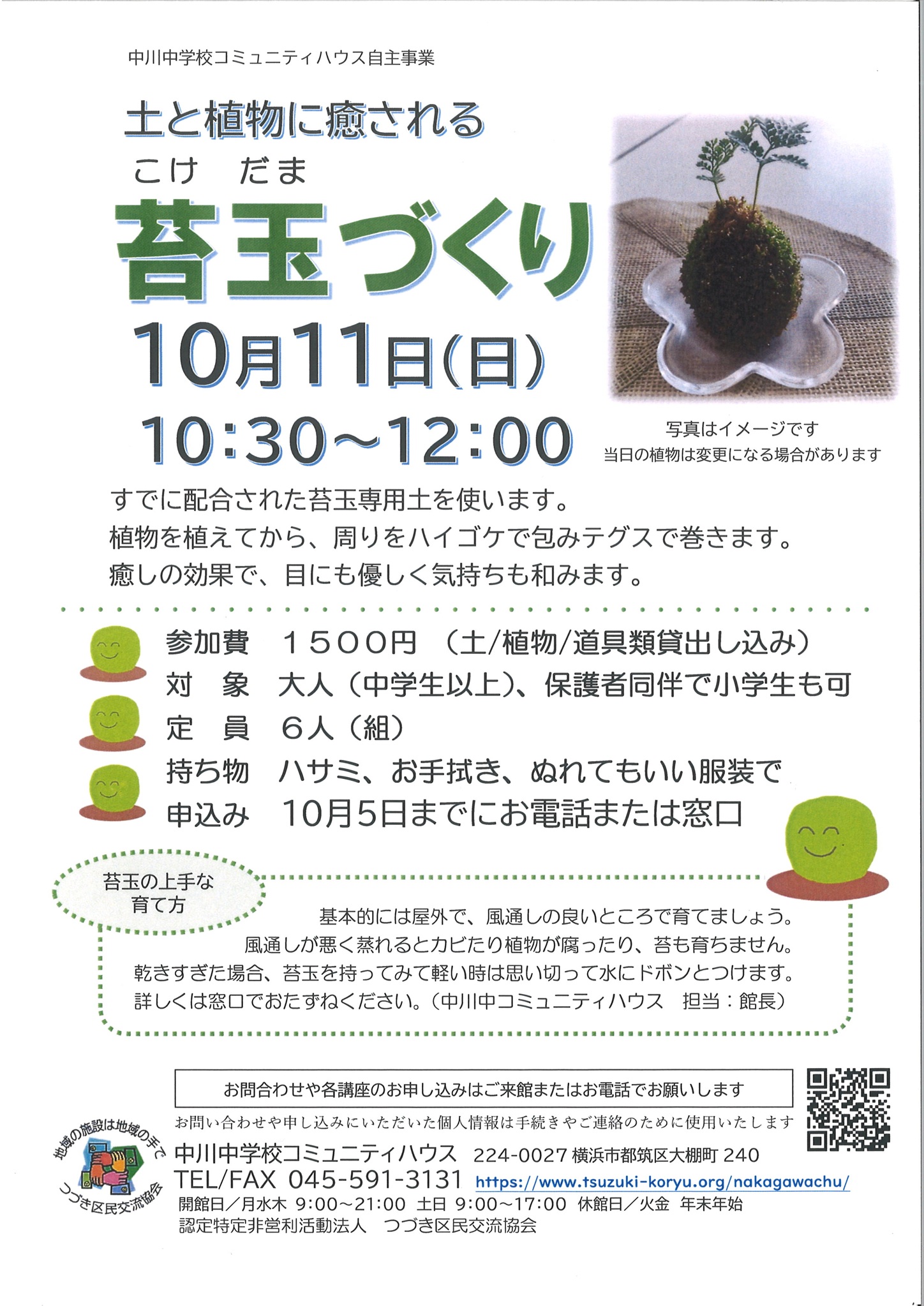 苔玉づくりチラシ